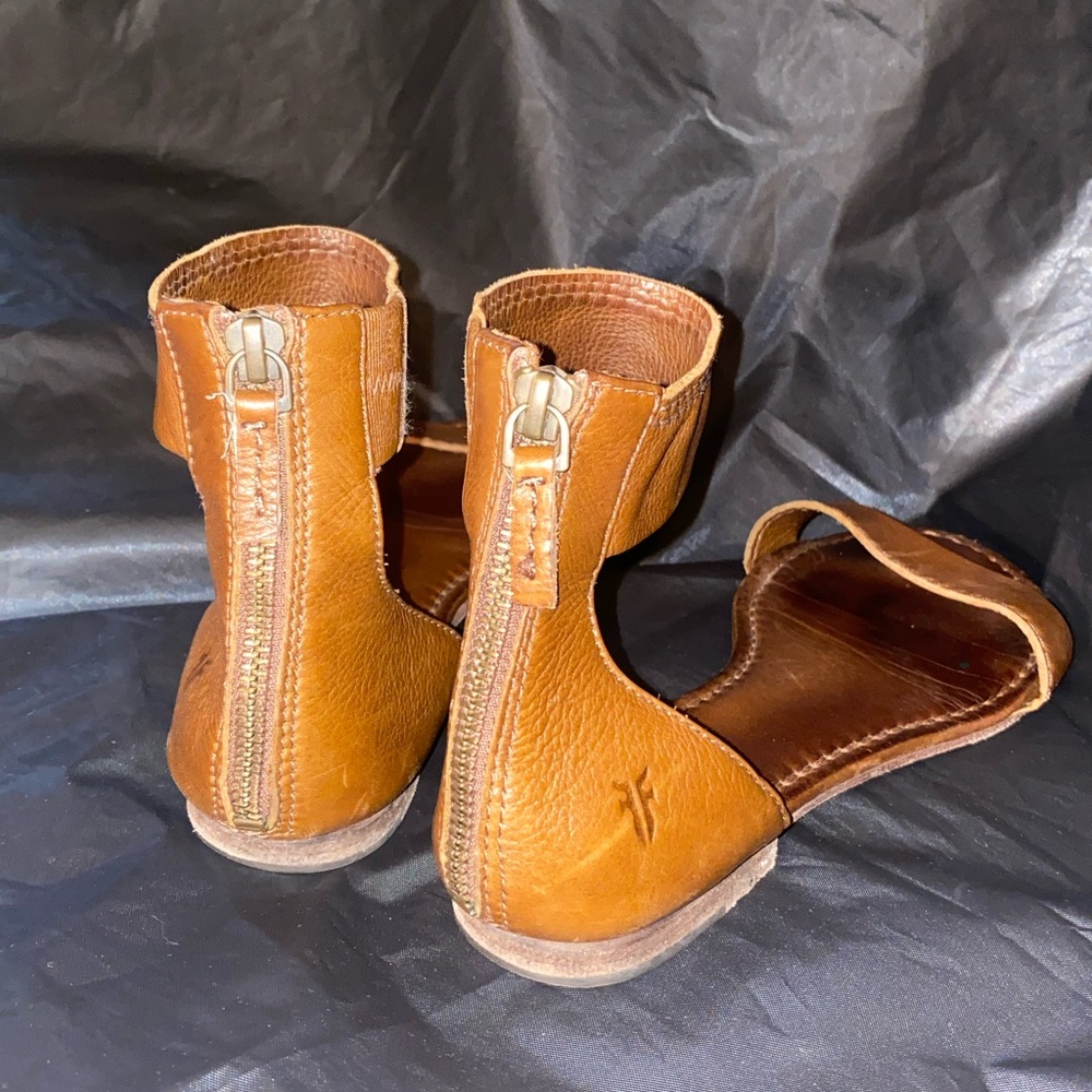Leather Ankle-Strap Sandals in Cognac - Picture 4 of 4